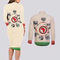 Black History Milestones Couples Matching Long Sleeve Bodycon Dress and Long Sleeve Button Shirt African Timeline - Wonder Print Shop