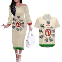 Black History Milestones Couples Matching Off The Shoulder Long Sleeve Dress and Hawaiian Shirt African Timeline - Wonder Print Shop