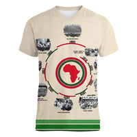 Black History Milestones Women V Neck T Shirt African Timeline - Wonder Print Shop