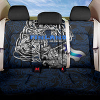 Finland Viking Blood Back Car Seat Cover Nordic Runes and Shield of Ancestry in Tribal Knotwork