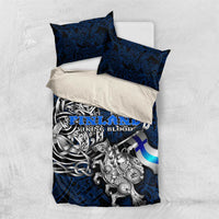 Finland Viking Blood Bedding Set Nordic Runes and Shield of Ancestry in Tribal Knotwork