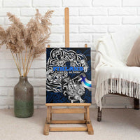 Finland Viking Blood Canvas Wall Art Nordic Runes and Shield of Ancestry in Tribal Knotwork