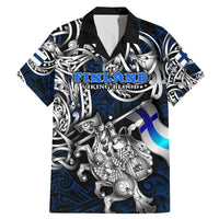 Personalized Finland Viking Blood Family Matching Mermaid Dress and Hawaiian Shirt Nordic Runes and Shield of Ancestry in Tribal Knotwork