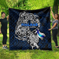 Finland Viking Blood Quilt Nordic Runes and Shield of Ancestry in Tribal Knotwork