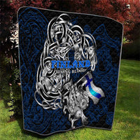Finland Viking Blood Quilt Nordic Runes and Shield of Ancestry in Tribal Knotwork