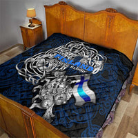 Finland Viking Blood Quilt Nordic Runes and Shield of Ancestry in Tribal Knotwork