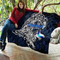 Finland Viking Blood Quilt Nordic Runes and Shield of Ancestry in Tribal Knotwork