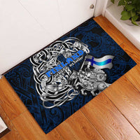 Finland Viking Blood Rubber Doormat Nordic Runes and Shield of Ancestry in Tribal Knotwork