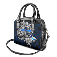 Finland Viking Blood Shoulder Handbag Nordic Runes and Shield of Ancestry in Tribal Knotwork