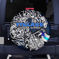 Finland Viking Blood Spare Tire Cover Nordic Runes and Shield of Ancestry in Tribal Knotwork