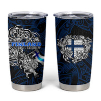 Finland Viking Blood Tumbler Cup Nordic Runes and Shield of Ancestry in Tribal Knotwork