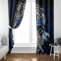 Finland Viking Blood Window Curtain Nordic Runes and Shield of Ancestry in Tribal Knotwork