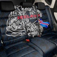 Iceland Viking Blood Back Car Seat Cover Nordic Runes and Shield of Ancestry in Tribal Knotwork