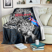 Iceland Viking Blood Blanket Nordic Runes and Shield of Ancestry in Tribal Knotwork