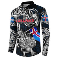 Personalized Iceland Viking Blood Button Sweatshirt Nordic Runes and Shield of Ancestry in Tribal Knotwork