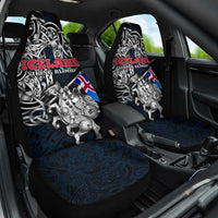 Iceland Viking Blood Car Seat Cover Nordic Runes and Shield of Ancestry in Tribal Knotwork