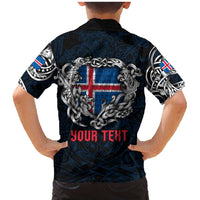 Personalized Iceland Viking Blood Family Matching Mermaid Dress and Hawaiian Shirt Nordic Runes and Shield of Ancestry in Tribal Knotwork
