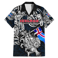 Personalized Iceland Viking Blood Family Matching Mermaid Dress and Hawaiian Shirt Nordic Runes and Shield of Ancestry in Tribal Knotwork