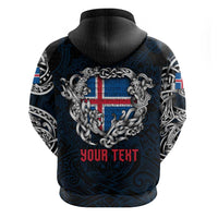 Personalized Iceland Viking Blood Hoodie Nordic Runes and Shield of Ancestry in Tribal Knotwork