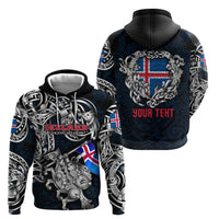 Personalized Iceland Viking Blood Hoodie Nordic Runes and Shield of Ancestry in Tribal Knotwork