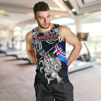 Personalized Iceland Viking Blood Men Tank Top Nordic Runes and Shield of Ancestry in Tribal Knotwork