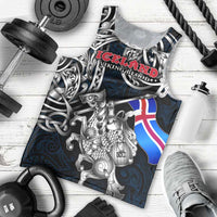 Personalized Iceland Viking Blood Men Tank Top Nordic Runes and Shield of Ancestry in Tribal Knotwork
