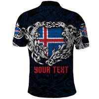 Personalized Iceland Viking Blood Polo Shirt Nordic Runes and Shield of Ancestry in Tribal Knotwork