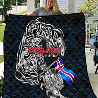 Iceland Viking Blood Quilt Nordic Runes and Shield of Ancestry in Tribal Knotwork