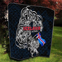 Iceland Viking Blood Quilt Nordic Runes and Shield of Ancestry in Tribal Knotwork