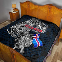 Iceland Viking Blood Quilt Nordic Runes and Shield of Ancestry in Tribal Knotwork