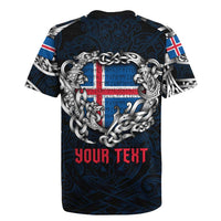 Personalized Iceland Viking Blood Rugby Jersey Nordic Runes and Shield of Ancestry in Tribal Knotwork
