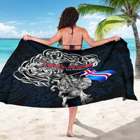 Iceland Viking Blood Sarong Nordic Runes and Shield of Ancestry in Tribal Knotwork