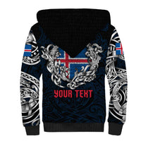 Personalized Iceland Viking Blood Sherpa Hoodie Nordic Runes and Shield of Ancestry in Tribal Knotwork