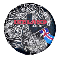 Iceland Viking Blood Spare Tire Cover Nordic Runes and Shield of Ancestry in Tribal Knotwork