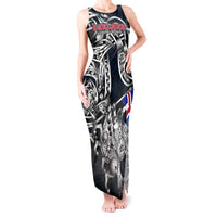 Personalized Iceland Viking Blood Tank Maxi Dress Nordic Runes and Shield of Ancestry in Tribal Knotwork