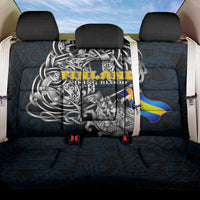Sweden Viking Blood Back Car Seat Cover Nordic Runes and Shield of Ancestry in Tribal Knotwork