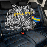 Sweden Viking Blood Back Car Seat Cover Nordic Runes and Shield of Ancestry in Tribal Knotwork
