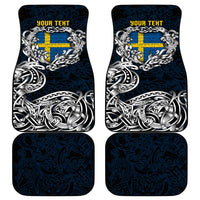 Sweden Viking Blood Car Mats Nordic Runes and Shield of Ancestry in Tribal Knotwork