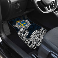 Sweden Viking Blood Car Mats Nordic Runes and Shield of Ancestry in Tribal Knotwork