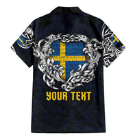 Personalized Sweden Viking Blood Family Matching Mermaid Dress and Hawaiian Shirt Nordic Runes and Shield of Ancestry in Tribal Knotwork