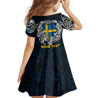 Personalized Sweden Viking Blood Family Matching Puletasi and Hawaiian Shirt Nordic Runes and Shield of Ancestry in Tribal Knotwork