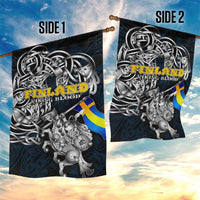 Sweden Viking Blood Garden Flag Nordic Runes and Shield of Ancestry in Tribal Knotwork