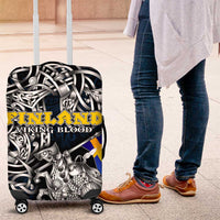 Sweden Viking Blood Luggage Cover Nordic Runes and Shield of Ancestry in Tribal Knotwork