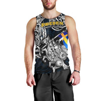 Personalized Sweden Viking Blood Men Tank Top Nordic Runes and Shield of Ancestry in Tribal Knotwork