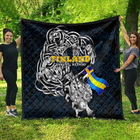 Sweden Viking Blood Quilt Nordic Runes and Shield of Ancestry in Tribal Knotwork