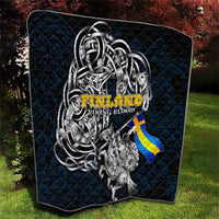 Sweden Viking Blood Quilt Nordic Runes and Shield of Ancestry in Tribal Knotwork