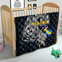 Sweden Viking Blood Quilt Nordic Runes and Shield of Ancestry in Tribal Knotwork