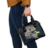 Sweden Viking Blood Shoulder Handbag Nordic Runes and Shield of Ancestry in Tribal Knotwork
