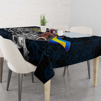 Sweden Viking Blood Tablecloth Nordic Runes and Shield of Ancestry in Tribal Knotwork