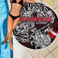 Denmark Viking Blood Beach Blanket Nordic Runes and Shield of Ancestry in Tribal Knotwork